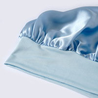 Bonnet de nuit en soie de mûrier 22 mm, luxueux, pour le soin des cheveux, avec bord large et bande élastique réglable, grand bonnet de nuit en soie pour femme