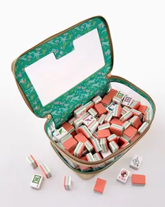 Juego de 160 Fichas de Mahjong Americanas de Acrílico Rosa Coral de 4 Capas, Juego de <span class=keywords><strong>Ludo</strong></span> Plegable de Lujo para Interiores <span class=keywords><strong>con</strong></span> Efecto 3D, Duradero - Product Image 6