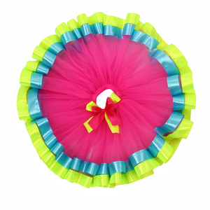 Chica <span class=keywords><strong>princesa</strong></span> gasa hinchada tutú falda chica Cosplay <span class=keywords><strong>Trolls</strong></span> con diadema decoración fiesta escenario espectáculo disfraz - Product Image 2