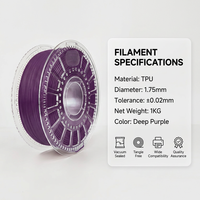 Filamen TPU 95A OEM ODM 1.75mm 1KG untuk Printer 3D, Ultra Fleksibel, Lembut Seperti Karet, Daya Pulih Tinggi, Tanpa Benang, Halus, Kualitas Pabrik