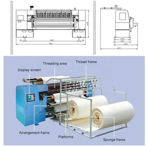 Cnc Multi Multiple <strong>Needle</strong> Computerized Industry Computer <strong>Double</strong> <strong>Needle</strong> Continue Small Quilt Machine Cpu Italy - Product Image 3