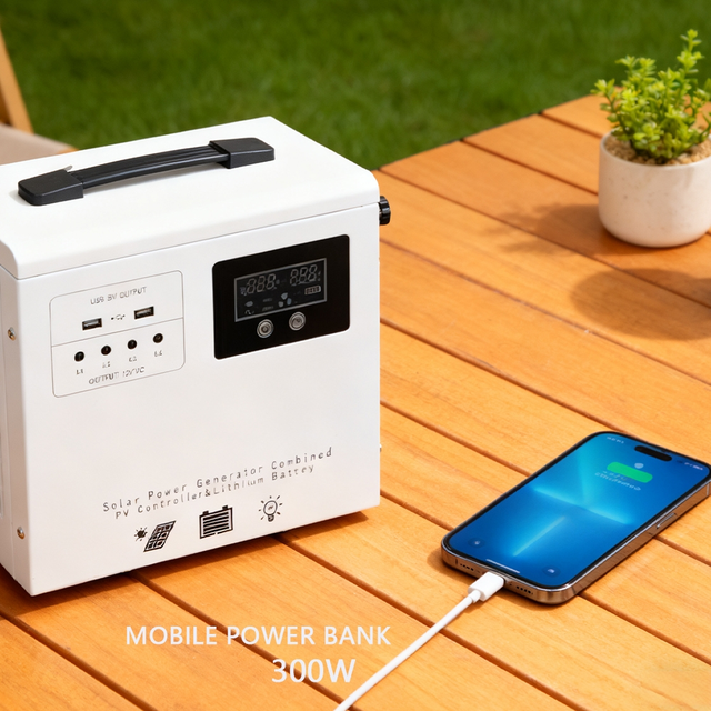 Reliable Portable Power Station 300W PWM Home Outdoor Solar Rechargeable Lithium-ion Batteries Backup Emergency Power AC Output