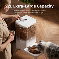 Distributeur automatique de nourriture pour chiens Petwant, moderne et robuste, pour chiens de taille moyenne à grande (22L), grande capacité, bol pour animaux de compagnie