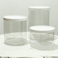 Boîte à gâteau transparente personnalisée avec logo, imperméable, haut de gamme, portable, de qualité alimentaire, avec revêtement UV et motif transparent