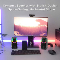 Haut-parleur de jeu portable RGB 3,5 mm pour la musique et la vidéo, haut-parleurs sonores pour ordinateur