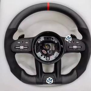 Volante de Cuero y Fibra de Carbono para Mercedes Benz W205, Compatible con los Modelos W212, W463, W222, C180, C200, C250, <span class=keywords><strong>C300</strong></span>, C43/C63 AMG - Product Image 5