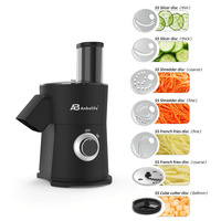 Anbolife OEM 7-in-1 grote opening elektrische salademaker, groentesnijder, -hakselaar en -blender voor kaas en groenten, CE-gecertificeerd.