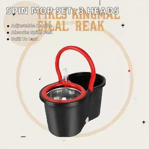 หัวม็อบไมโครไฟเบอร์แบบถอดเปลี่ยนได้ รุ่น Bucket System 3 ความจุสูง (>701 มล.) ด้ามจับเหล็กยืดหดได้ พร้อมระบบบิดน้ำอัตโนมัติ - Product Image 2