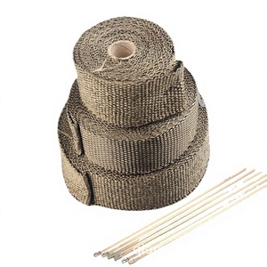 FOR Motorcycle <b>Exhaust</b> Pipe Heat Insulation Cloth 10M 15M Fiberglass With <b>Clamps</b> For General Use - Product Image 5