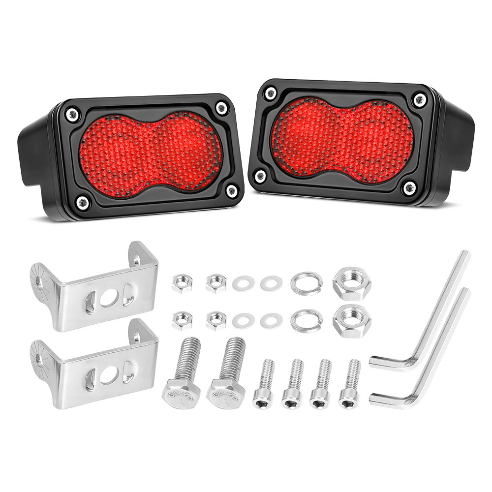 3 Inch Led Pod Red Wide Flood Beam Diffusion LED Pod Small Compact Work Light for Off-Road Truck Marine