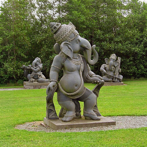 Statua Scultura in Marmo Personalizzata per Esterni, <span class=keywords><strong>Giardino</strong></span>, Parco Cittadino, Decorativa, Raffigurante <span class=keywords><strong>il</strong></span> Dio Indù Ganesha che Legge un <span class=keywords><strong>Libro</strong></span> - Product Image 6