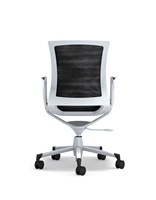 Chaise de bureau pivotante moderne à dossier mi-haut en maille, ergonomique, réglable en hauteur, avec dossier respirant, confortable pour le bureau à domicile