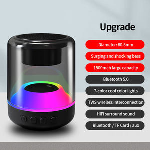 Altoparlanti Bluetooth portatili di cristallo suono colorato con luce RGB piccolo altoparlante Stereo altoparlante senza fili con luce a LED - Product Image 4