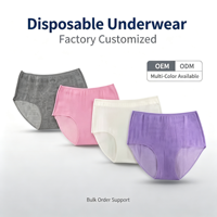 Culottes jetables respirantes sans ailettes en coton pur pour femmes, idéales pour le spa ou l'hôpital (OEM)
