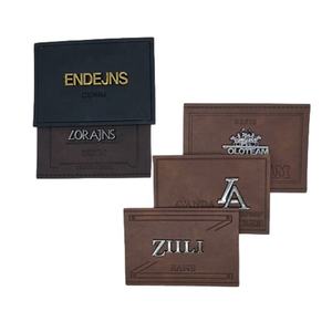 Leather Garment Patches Factory Supplier Custom Metal Logo PU Leather <strong>Labels</strong> Patches for <strong>Jeans</strong> - Product Image 1
