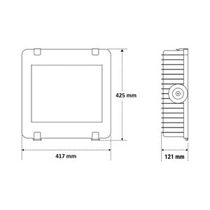 Lampada Industriale LED Beghelli High Bay, Larghezza 45,5 cm, Altezza 43,7 cm, Profondità 15,7 cm, per Illuminazione Magazzini - Product Image 2