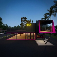 Maison préfabriquée en conteneur, café mobile, bar à nourriture, chariot de restauration, design contemporain en acier imperméable