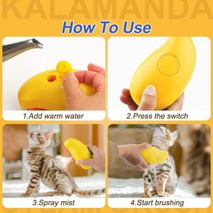 Nouvelle brosse de bain pour chat à vapeur autonettoyante écologique avec fonction vapeur et eau, outil de toilettage 3-en-1 - Product Image 5