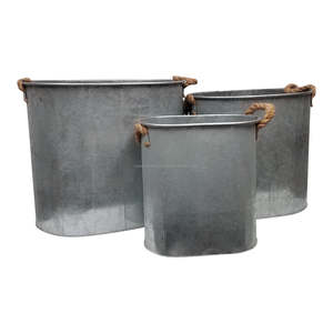 Top Selling New Designer Decorative Galvanized Round Shape Metal Planter for Garden Home Use Wholesale Price Indian Exporters - Product Image 2