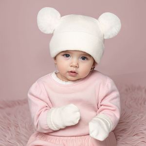 Child Cute Beanies <b>Hat</b> <b>Set</b> Baby Kids Solid <b>Hat</b> <b>Gloves</b> Winter Warm Suit <b>Set</b> for Toddler Boy Girl - Product Image 4