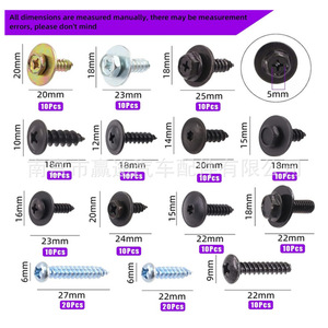 Kit de vis métalliques pour voiture Winning Journey, 160 pièces, tête ronde Phillips, pour réparation et remplacement, kit de fixation automobile - Product Image 3