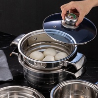 Grosir 115pcs Set Peralatan Masak Stainless Steel Desain Klasik Panci dan Wajan Serbaguna dengan Peralatan Dapur