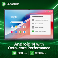Pantalla Interactiva Amdox ES Plus 4K con Android 14, Salida HDMI y Software para Reuniones, Pizarra Inteligente para Niños