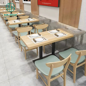 Muebles Modernos Nórdicos al por <span class=keywords><strong>Mayor</strong></span> de Cuero y Madera para Pizzerías, Restaurantes de Comida Rápida y Cafeterías, Conjunto de Mesa y Sillas con Asientos Tipo Booth - Product Image 3