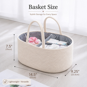 Organizador de Pañales para Bebé Personalizado de Cuerda de Algodón con Nombre, Cesta de Almacenamiento de Cuerda de Algodón con Separador Extraíble - Product Image 6