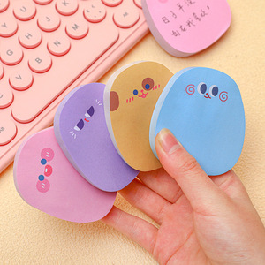 Cute Cartoon Expression Sticky Notes, Self-Adhesive Shaped <b>Memo</b> <b>Pads</b> for Students, Lovely High-Appearance Stationery - Product Image 2