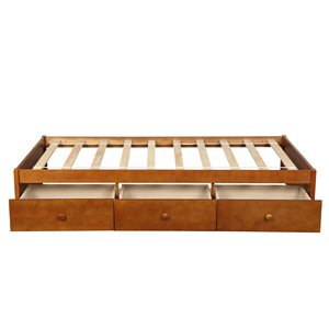 Lit simple en bois massif avec tiroirs latéraux pour enfants, adultes et personnes âgées - Product Image 5