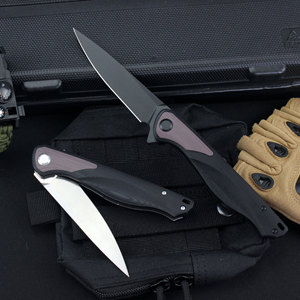 มีดพับได้กลางแจ้งพร้อมใบมีดเหล็ก D2และที่จับ G10สำหรับการตั้งแคมป์ในพื้นที่แบบทำมือ - Product Image 2