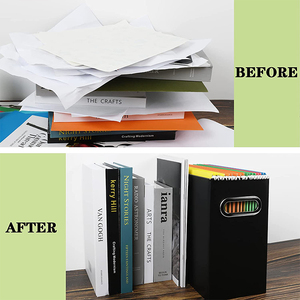 DuoYou-organizador de archivos para escritorio, cajas de almacenamiento de documentos plegables con Handel de <span class=keywords><strong>Metal</strong></span>, 2 paquetes - Product Image 4