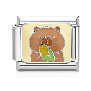 สร้อยข้อมือสไตล์อิตาลีแบบโมดูลาร์ ดีไซน์การ์ตูน ทำจากสแตนเลส เหมาะสำหรับทุกเพศทุกวัย สวมใส่ได้ทุกวัน ประดับด้วยเรซิ่นอีพ็อกซี่และลูกปัด - Product Image 4