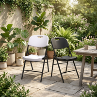 Chaise pliante en plastique HDPE moulé par soufflage, design moderne, légère, imperméable, portable pour la maison, les fêtes, le jardin, les mariages, l'extérieur