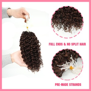 Extensions de cheveux humains Remy de haute qualité, effet plumes, ondulés, 100g, 14-30 pouces, mèches pré-faites à pointe plume pour tressage, lot - Product Image 6