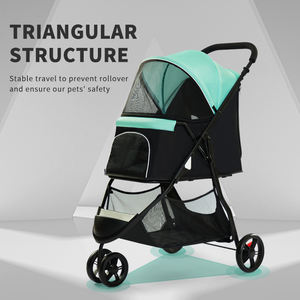 एल्यूमीनियम 600d ऑक्सीफोर्ड कपड़े फोल्डेबल पालतू ट्रॉली गाड़ी <span class=keywords><strong>3</strong></span> पहियों सरल डिजाइन बड़ी क्षमता 15 किलोग्राम भार क्षमता कार के लिए संगत - Product Image 2