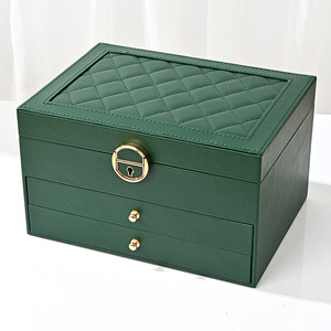 Organizador de Joyas Rectangular con Logotipo Personalizado, Gran Capacidad, Múltiples Cajones, Terciopelo, Cuero PU, Madera, Cierre con Llave, Regalos - Product Image 5