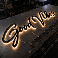 Lettres lumineuses en métal pour l'image de marque de l'entreprise, signalétique murale personnalisée pour bureau