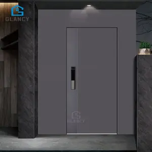 Modern Simple Aluminum Carving Smooth Lines Indoor Security Door Commercial