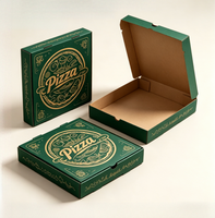 Boîte à pizza en kraft résistante à la graisse, imprimée sur mesure, pliable, pour la vente en gros aux restaurants et à emporter