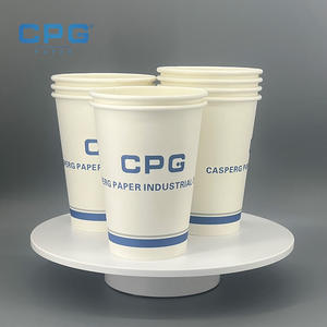 Vasos de Papel Desechables Personalizados al por Mayor con Logotipo Personalizado, Vasos de Papel para Café de 4oz, 8oz, 12oz, 16oz, Vasos de Papel de Pared Simple - Product Image 1