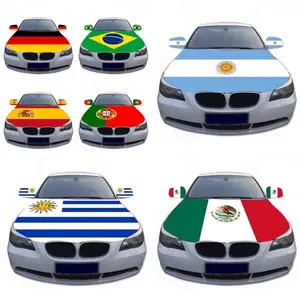 Custom Size All Countries Engine Polyester Spandex Mexico Flag Car Hood Cover With Elastic