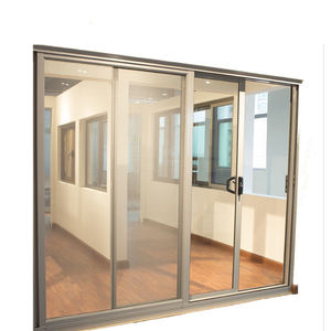 Porte coulissante en acier inoxydable avec <span class=keywords><strong>double</strong></span> vitrage en <span class=keywords><strong>verre</strong></span> trempé, <span class=keywords><strong>cadre</strong></span> en alliage d'aluminium à isolation phonique, design moderne, modèle GELLJA SD - Product Image 1