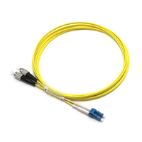 Kabel Patch Telekomunikasi Serat Optik Singlemode Duplex LC-FC UPC 2M Berkualitas Baik, Warna Kuning, Tahan Tekuk
