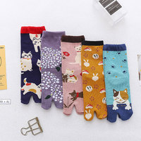 Chaussettes Tabi à Deux Orteils Séparés en Gros pour Femmes, Chaussettes en Coton de Type Crew, Nouveauté Amusante et Joyeuse pour Filles