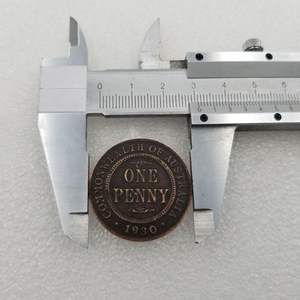 Artigianato antico 1 <span class=keywords><strong>Penny</strong></span> Australian moneta inciso Vintage vecchio ottone placcato collezione di monete Commemorative Souvenir - Product Image 4