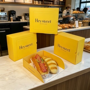 Cajón de embalaje para llevar, tienda de postres con logotipo personalizado, versión impresa plegable de doble cara, <span class=keywords><strong>Mini</strong></span> Caja de galletas y donas - Product Image 2