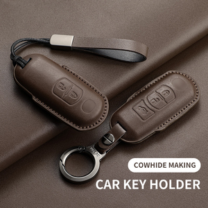 ปลอกกุญแจหนังพรีเมียมพร้อมพวงกุญแจ<span class=keywords><strong>ส</strong></span>ำหรับ Mazda 3 CX5 CX30 ป้องกันเต็มรูปแบบ ใช้ได้กับรถยนต์นำเข้า ขายส่งจากโรงงาน - Product Image 4