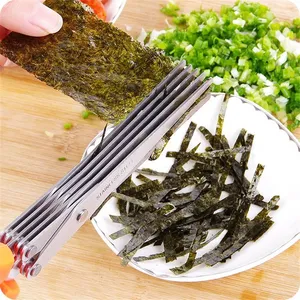 Herb Scissors Stainless Steel 5 Blade Plastic Eco-Friendly Kitchen Shears Household <b>Vegetable</b> <b>Cutter</b> <b>Multifunctional</b> Kitchen - Product Image 3